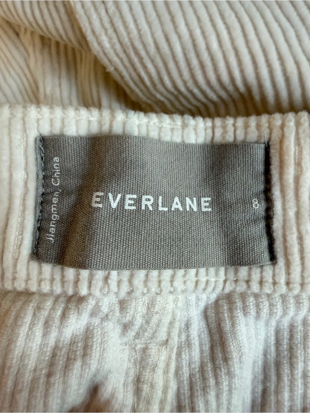 Everlane Women's White Corduroy Straight Leg Crop Pants Size 8 36900 - Picture 6 of 9